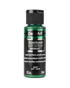 DecoArt Americana Acrylic Paint - Multi Surface Metallics - 59 ML (2 Oz) - Green (802)