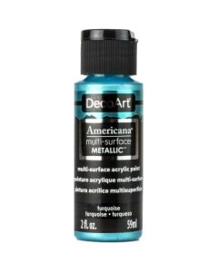 DecoArt Americana Acrylic Paint - Multi Surface Metallics - 59 ML (2 Oz) - Turquoise (803)