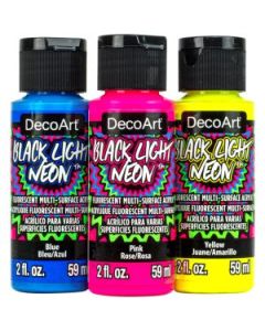 DecoArt Multi Surface Acrylic Paint - Black Light Neons