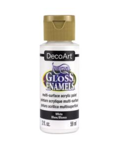 DecoArt Americana Gloss Enamels - Multi-Surface Acrylic Paint - 59 ML (2 Oz) Bottle - White (01)