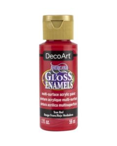 DecoArt Americana Gloss Enamels - Multi-Surface Acrylic Paint - 59 ML (2 Oz) Bottle - True Red (129)