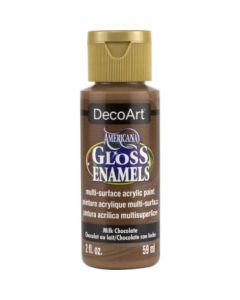 DecoArt Americana Gloss Enamels - Multi-Surface Acrylic Paint - 59 ML (2 Oz) Bottle - Milk Chocolate (174)