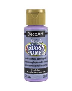 DecoArt Americana Gloss Enamels - Multi-Surface Acrylic Paint - 59 ML (2 Oz) Bottle - Purple Cow (272)