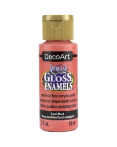 DecoArt Americana Gloss Enamels - Multi-Surface Acrylic Paint - 59 ML (2 Oz) Bottle - Coral Blush (292)