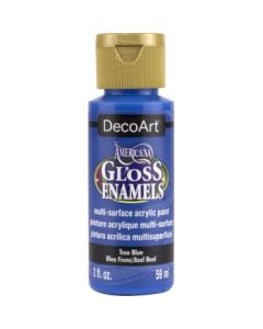 DecoArt Americana Gloss Enamels - Multi-Surface Acrylic Paint - 59 ML (2 Oz) Bottle - True Blue (36)