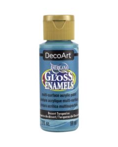 DecoArt Americana Gloss Enamels - Multi-Surface Acrylic Paint - 59 ML (2 Oz) Bottle - Desert Turquoise (44)