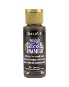 DecoArt Americana Gloss Enamels - Multi-Surface Acrylic Paint - 59 ML (2 Oz) Bottle - Dark Chocolate (65)