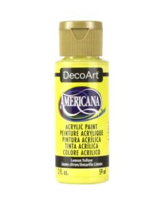 DecoArt Americana Matte Acrylic Paint - 59 ML (2 Oz) Bottle - Lemon Yellow (O11)