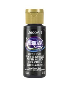 DecoArt Americana Matte Acrylic Paint - 59 ML (2 Oz) Bottle - Lamp (Ebony) Black (O67)