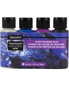 DecoArt Americana Multi Surface Satin Acrylic Paint - Value Pack of 4 Colours x 59 ML - Galaxy