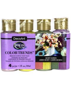 DecoArt Americana Matte Acrylic Paint - Secret Garden Trend Pack of 4 Colours x 59 ML