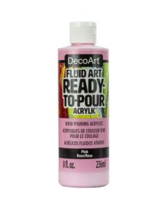 DecoArt FluidArt - Ready-to-Pour Acrylic Paint - 236 ML (8 Oz) Bottle - Pink (02)