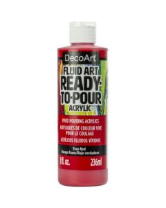 DecoArt FluidArt - Ready-to-Pour Acrylic Paint - 236 ML (8 Oz) Bottle - True Red (03)