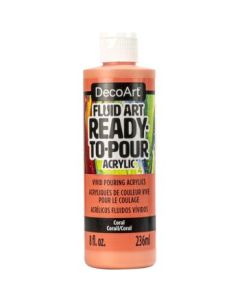 DecoArt FluidArt - Ready-to-Pour Acrylic Paint - 236 ML (8 Oz) Bottle - Coral (05)