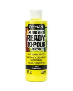 DecoArt FluidArt - Ready-to-Pour Acrylic Paint - 236 ML (8 Oz) Bottle - Lemon (07)