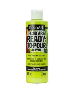 DecoArt FluidArt - Ready-to-Pour Acrylic Paint - 236 ML (8 Oz) Bottle - Chartreuse (09)