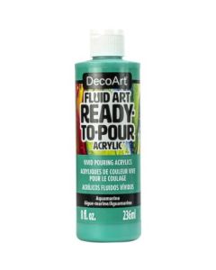 DecoArt FluidArt - Ready-to-Pour Acrylic Paint - 236 ML (8 Oz) Bottle - Aquamarine (10)