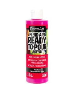 DecoArt FluidArt - Ready-to-Pour Acrylic Paint - 236 ML (8 Oz) Bottle - Neon Pink (100)