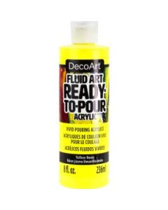 DecoArt FluidArt - Ready-to-Pour Acrylic Paint - 236 ML (8 Oz) Bottle - Neon Yellow (102)