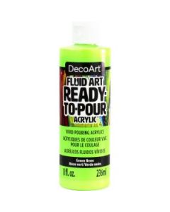 DecoArt FluidArt - Ready-to-Pour Acrylic Paint - 236 ML (8 Oz) Bottle - Neon Green (103)