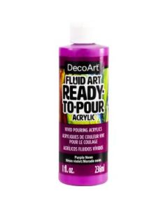 DecoArt FluidArt - Ready-to-Pour Acrylic Paint - 236 ML (8 Oz) Bottle - Neon Purple (105)