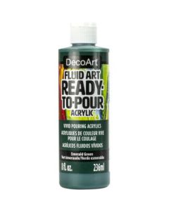 DecoArt FluidArt - Ready-to-Pour Acrylic Paint - 236 ML (8 Oz) Bottle - Emerald Green (11)