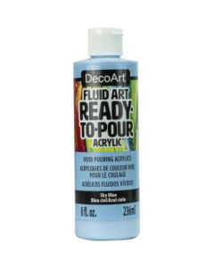 DecoArt FluidArt - Ready-to-Pour Acrylic Paint - 236 ML (8 Oz) Bottle - Sky Blue (12)