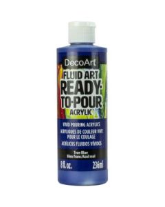 DecoArt FluidArt - Ready-to-Pour Acrylic Paint - 236 ML (8 Oz) Bottle - True Blue (15)