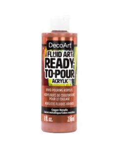 DecoArt FluidArt - Ready-to-Pour Acrylic Paint - 236 ML (8 Oz) Bottle - Copper Metallic (153)