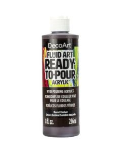 DecoArt FluidArt - Ready-to-Pour Acrylic Paint - 236 ML (8 Oz) Bottle - Burnt Umber (18)