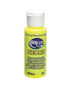 DecoArt Americana Neons Acrylic Paint - 59 ML (2 Oz) Bottle - Scorching Yellow (S1)