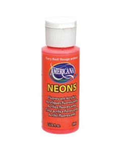 DecoArt Americana Neons Acrylic Paint - 59 ML (2 Oz) Bottle - Fiery Red (S4)