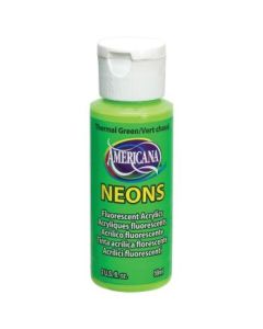 DecoArt Americana Neons Acrylic Paint - 59 ML (2 Oz) Bottle - Thermal Green (S5)