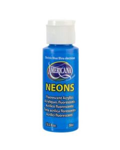 DecoArt Americana Neons Acrylic Paint - 59 ML (2 Oz) Bottle - Electric Blue (S6)