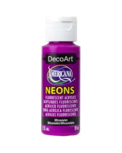 DecoArt Americana Neons Acrylic Paint - 59 ML (2 Oz) Bottle - Ultraviolet (S7)