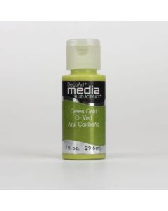 DecoArt Media Fluid Acrylics - 29.57 ML (1 Oz) Bottle - Green Gold (14)