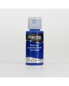 DecoArt Media Fluid Acrylics - 29.57 ML (1 Oz) Bottle - Primary Cyan (27)