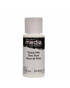 DecoArt Media Fluid Acrylics - 29.57 ML (1 Oz) Bottle - Titanium White (39)