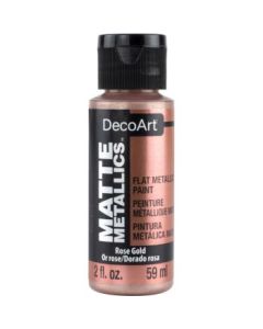 DecoArt Americana Décor - Matte Metallics Acrylic Paint - 59 ML (2 Oz) Bottle - Rose Gold (01)