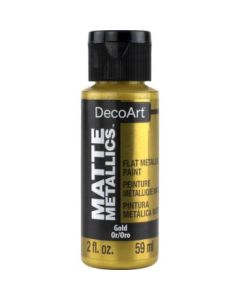 DecoArt Americana Décor - Matte Metallics Acrylic Paint - 59 ML (2 Oz) Bottle - Gold (02)