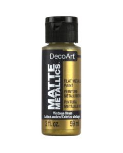 DecoArt Americana Décor - Matte Metallics Acrylic Paint - 59 ML (2 Oz) Bottle - Vintage Brass (03)