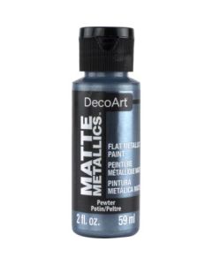 DecoArt Americana Décor - Matte Metallics Acrylic Paint - 59 ML (2 Oz) Bottle - Pewter (05)