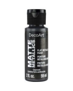 DecoArt Americana Décor - Matte Metallics Acrylic Paint - 59 ML (2 Oz) Bottle - Charcoal (06)