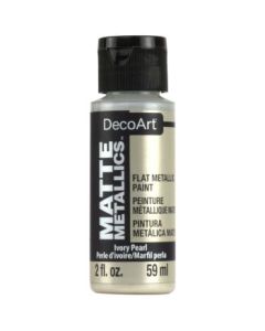 DecoArt Americana Décor - Matte Metallics Acrylic Paint - 59 ML (2 Oz) Bottle - Ivory Pearl (07)