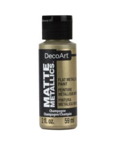 DecoArt Americana Décor - Matte Metallics Acrylic Paint - 59 ML (2 Oz) Bottle - Champagne (08)