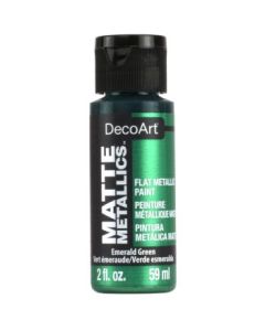 DecoArt Americana Décor - Matte Metallics Acrylic Paint - 59 ML (2 Oz) Bottle - Emerald Green (10)