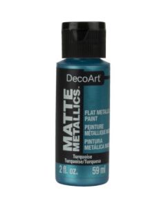 DecoArt Americana Décor - Matte Metallics Acrylic Paint - 59 ML (2 Oz) Bottle - Turquoise (11)