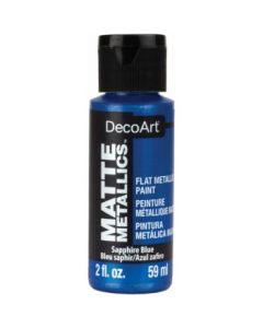 DecoArt Americana Décor - Matte Metallics Acrylic Paint - 59 ML (2 Oz) Bottle - Sapphire Blue (12)