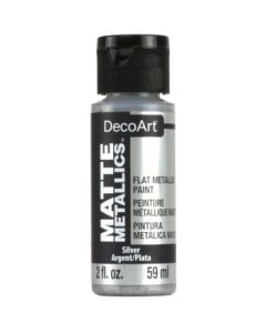 DecoArt Americana Décor - Matte Metallics Acrylic Paint - 59 ML (2 Oz) Bottle - Silver (14)