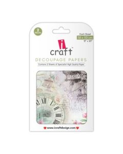 iCraft Decoupage Paper - Ancient Timepiece 15 x 20" - Design - 3006